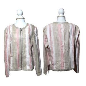 City Girl 2 Pc Women's set Jacket & Blouse Snake Print Pink Multi Color Sz Large